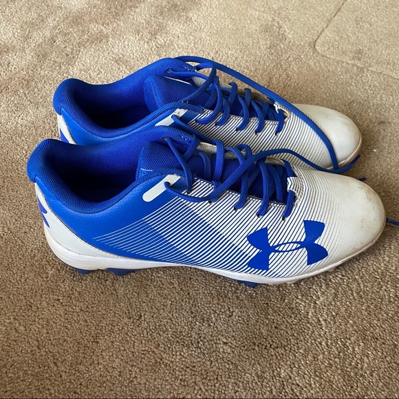 Blue and White Under Armour Cleats - Picture 4 of 7